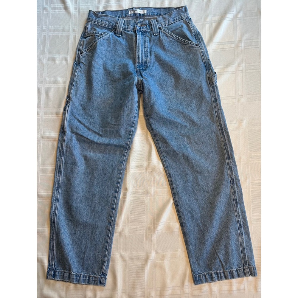 Signature by Levi Strauss Jeans Mens 31x30 Blue Carpenter Utility Workwear Denim